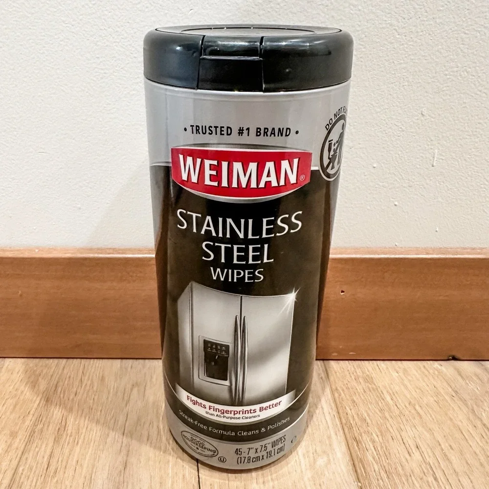 NEW Weiman Products Stainless Steel Wipes 45 Count Pack of 1-USA‎